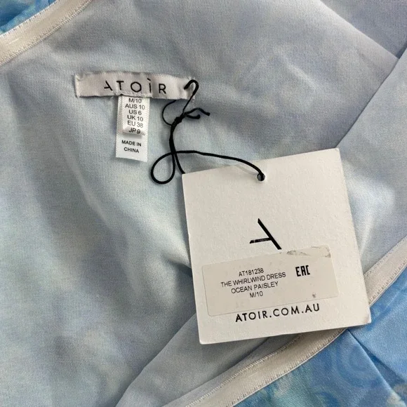 NWT Atoir The Whirlwind Dress in Ocean Paisley Blue - Size US 6 - Picture 2 of 7